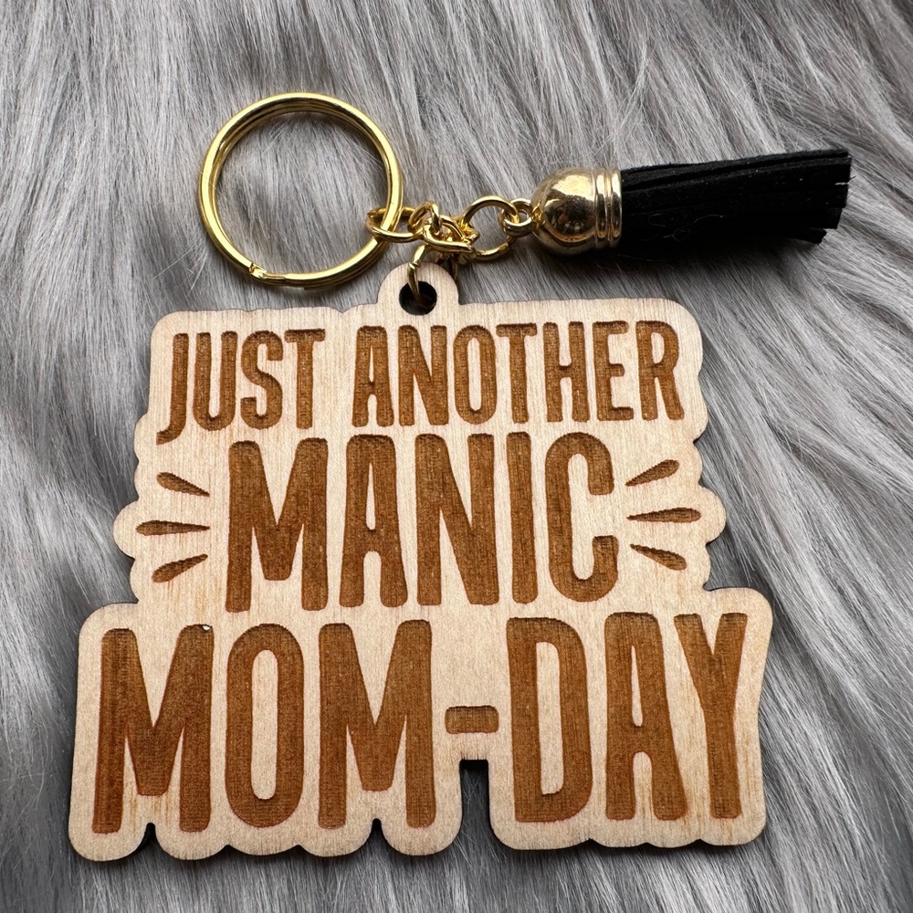 Handmade wood keychain with tassel: Just another manic mom day